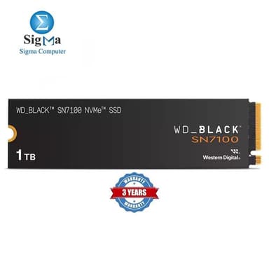 WD_BLACK SN7100 1TB NVMe SSD by Western Digital — PCIe Gen4, 7,250MB/s read, 6,900MB/s write, 3-year warranty, - View 1