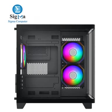 Xigmatek Pano M Nano 3GF M-ATX Case 330mm GPU 158mm CPU Cooler 165mm PSU 240mm Radiator Top MB Up to 7 Fans 3 Drive Bays USB 3.0 x1 Curved Tempered Glass Dust Filters Steel Build. - View 3