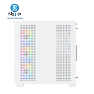 Xigmatek Aqua V Arctic ATX case with 165mm CPU cooler 410mm GPU 7-fan 360mm radiator support 3 tempered glass panels USB-C front I O. - View 3