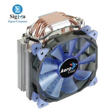 AeroCool Verkho 4 140W TDP 3 6mm heat pipes 120mm PWM fan 800 2000 RPM 56.4 CFM airflow 27 dBA Intel AMD socket support. - View 2