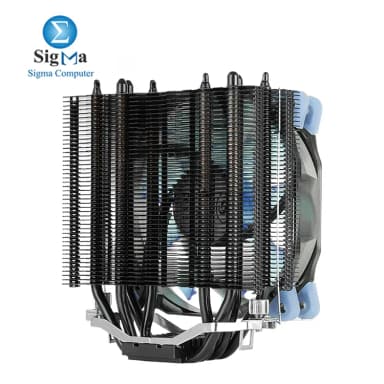 Aerocool Verkho 4 Dark CPU air cooler with 4x6mm heat pipes 120mm PWM fan 145W TDP and wide Intel AMD socket compatibility. - View 4