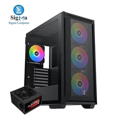 Xigmatek Master X II Pro ARGB + X-Power 750W: ATX case, 410mm GPU clearance, 360mm radiator support, 750W 80 Plus White PSU - View 1