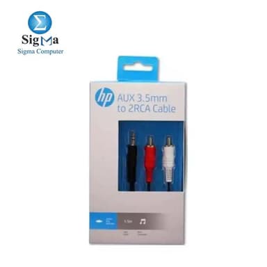 HP AUX 3.5mm to 2RcA cable 1.5m Black color - View 1