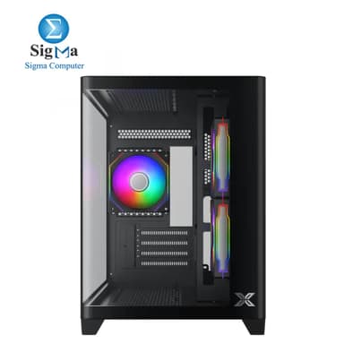 Xigmatek Pano M Nano 3GF M-ATX Case 330mm GPU 158mm CPU Cooler 165mm PSU 240mm Radiator Top MB Up to 7 Fans 3 Drive Bays USB 3.0 x1 Curved Tempered Glass Dust Filters Steel Build. - View 2
