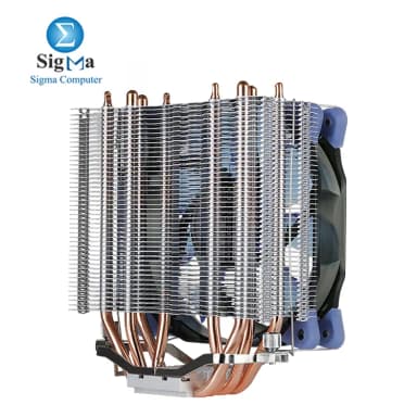 AeroCool Verkho 4 140W TDP 3 6mm heat pipes 120mm PWM fan 800 2000 RPM 56.4 CFM airflow 27 dBA Intel AMD socket support. - View 4