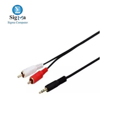 HP AUX 3.5mm to 2RcA cable 1.5m Black color - View 2
