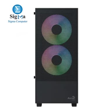 AeroCool B508A Flow Mid Tower Case supports ATX m-ATX Mini-ITX 340mm GPU 5 fans tempered glass panel paired with AeroCool LUX 550W 80Plus Bronze PSU with flat cables and silent 120mm fan. - View 4