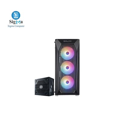 GALAX PC Case REV-05 4FANS FIXED RGB AIR UO TO 160MM VGA UP TO 330MM MESH + COOLER MASTER ELITE 600W - View 1