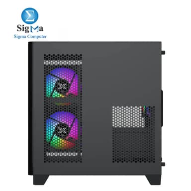 Xigmatek Pano M Nano 3GF M-ATX Case 330mm GPU 158mm CPU Cooler 165mm PSU 240mm Radiator Top MB Up to 7 Fans 3 Drive Bays USB 3.0 x1 Curved Tempered Glass Dust Filters Steel Build. - View 4