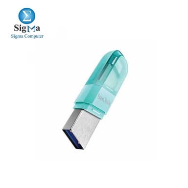 Sandisk SDIX90N-064G-GN6NK USB 3.0 iXpand Flash Drive Flip, 64GB, Mint Green - View 2