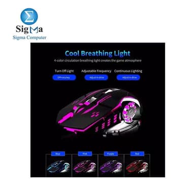 AULA S20 USB Wired Gaming Mouse Programmable Optical Ergonomic Mouse with Breathing LED Lights for PC Laptop - View 1
