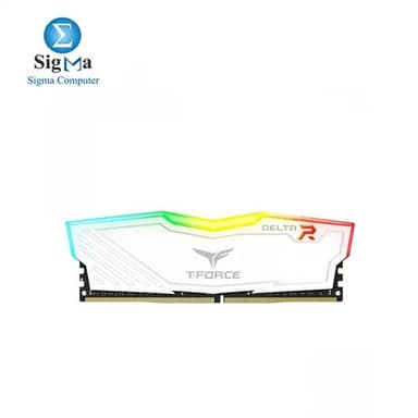 TeamGroup T-Force Delta RGB 8GB 3200MHz CL16 Desktop Gaming DDR4 Memory/RAM with Intel XMP 2.0 and AMD Expo, Supports Motherboard ARGB Sync (White) - TF4D48G3200HC16F01 - View 1