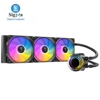 Antec VORTEX LUM 360 Black 360mm ARGB Liquid Cooler 3 120mm Fans 2800 RPM Pump 280W TDP Intel AMD Support Low Noise - View 1