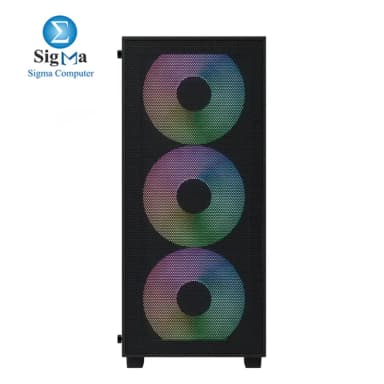 Aerocool B509A Flow LUX 650W Bronze Mid Tower case with mesh front tempered glass supports ATX boards 340mm GPUs includes 650W 80 Bronze PSU with 88 efficiency flat cables and full protections - View 3