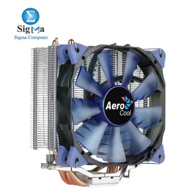 AeroCool Verkho 4 140W TDP 3 6mm heat pipes 120mm PWM fan 800 2000 RPM 56.4 CFM airflow 27 dBA Intel AMD socket support. - View 1