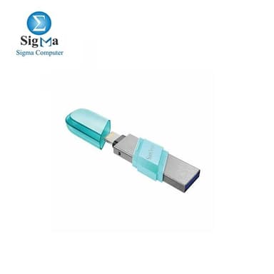 Sandisk SDIX90N-064G-GN6NK USB 3.0 iXpand Flash Drive Flip, 64GB, Mint Green - View 3