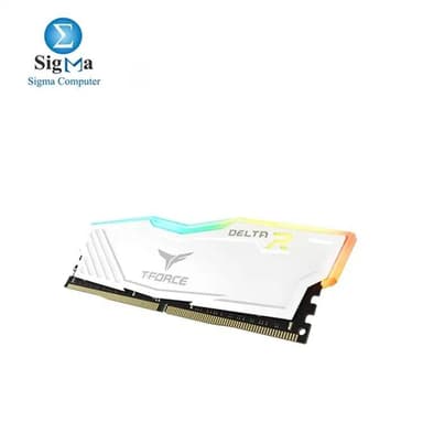 TeamGroup T-Force Delta RGB 8GB 3200MHz CL16 Desktop Gaming DDR4 Memory/RAM with Intel XMP 2.0 and AMD Expo, Supports Motherboard ARGB Sync (White) - TF4D48G3200HC16F01 - View 2